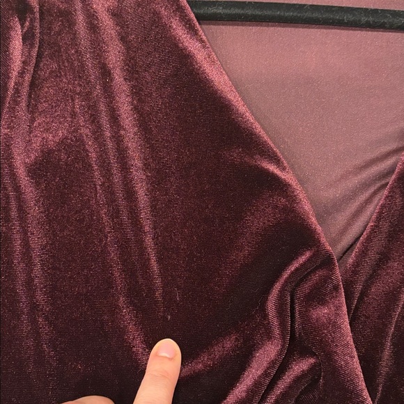 Dex Burgundy Velvet Top - Picture 7 of 11
